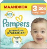 Pampers Premium Protection - Maat 3 (6kg-10kg) - 204 Luiers - Maandbox