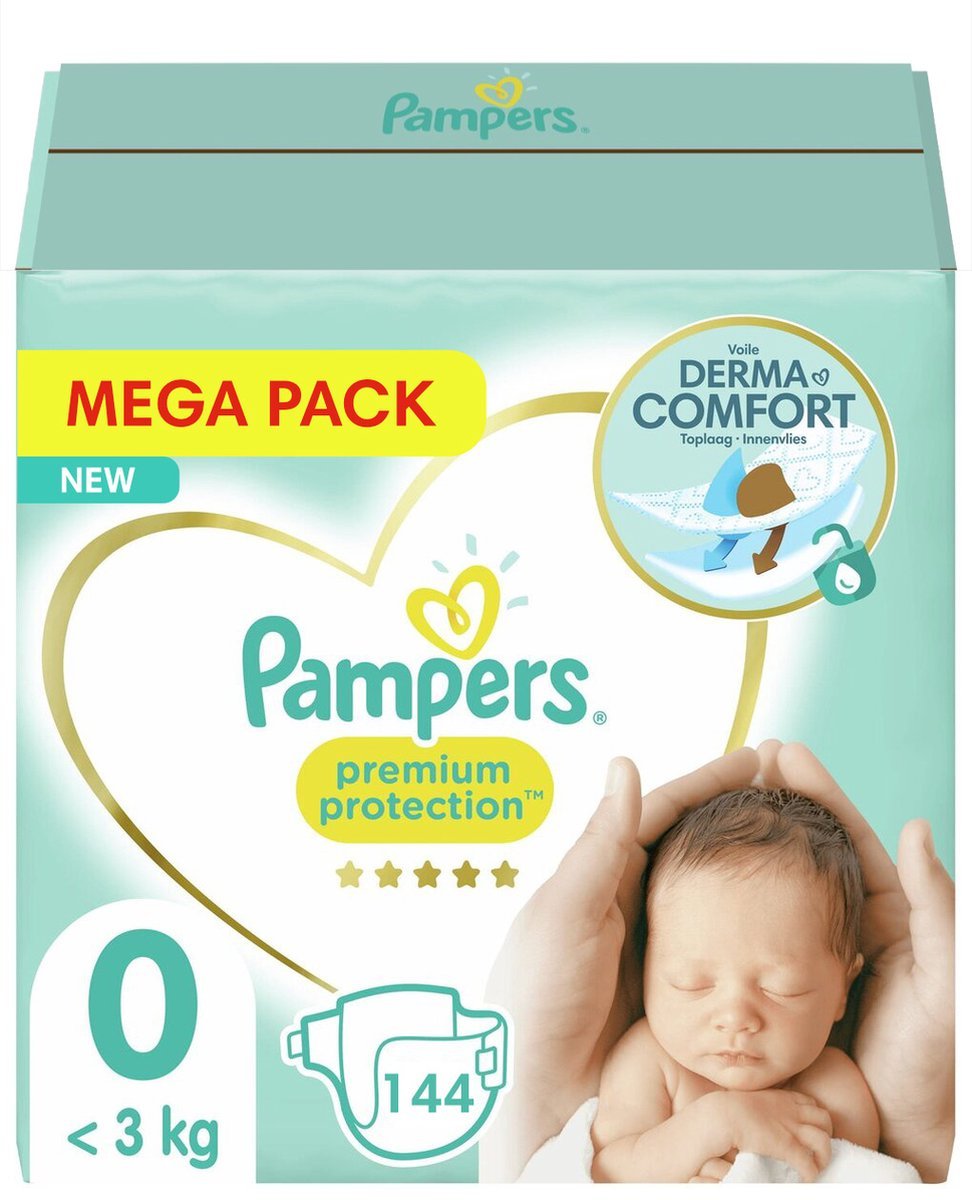 68a70187dad71214b834e09162d74da7cfc2c67bcb909577ffd6a.jpg Pampers - Premium Protection - Maat 0 - Maandbox - 144 luiers - Premature luiers - Afbeelding 1
