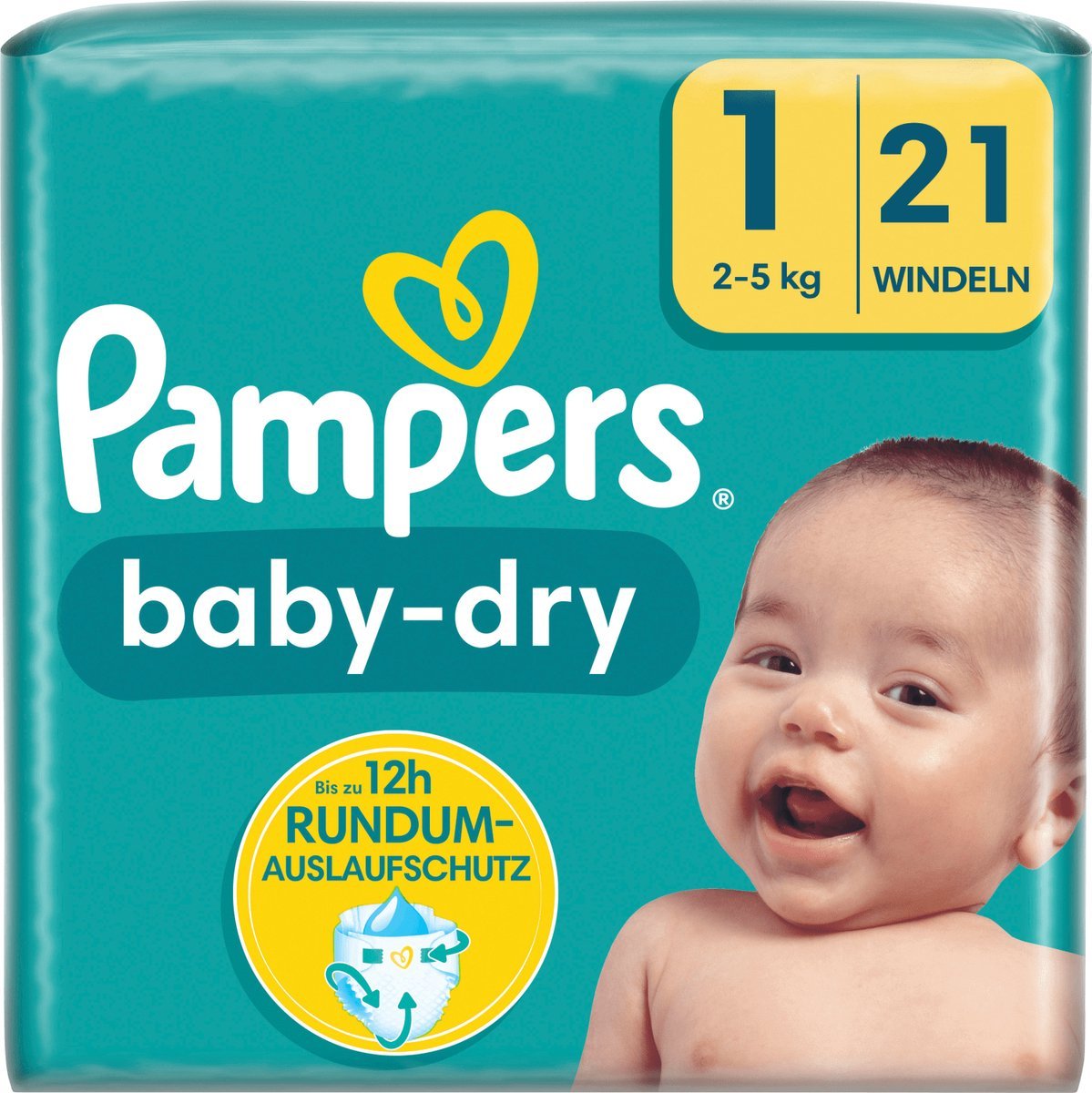 68a7080e29312704fceee8b42e466114cf24cfdcfe82d8474f331.jpg Pampers Luiers Baby Dry, Maat 1 Newborn (2-5 kg), 21 Stuks - Afbeelding 1