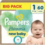 Pampers - Harmonie - Maat 1 - Small Pack - 60 stuks - 2/5 KG - Afbeelding 2