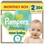 Pampers Harmonie Luiers Maat 2 (4kg-8kg) - 204 Luiers - Maandbox