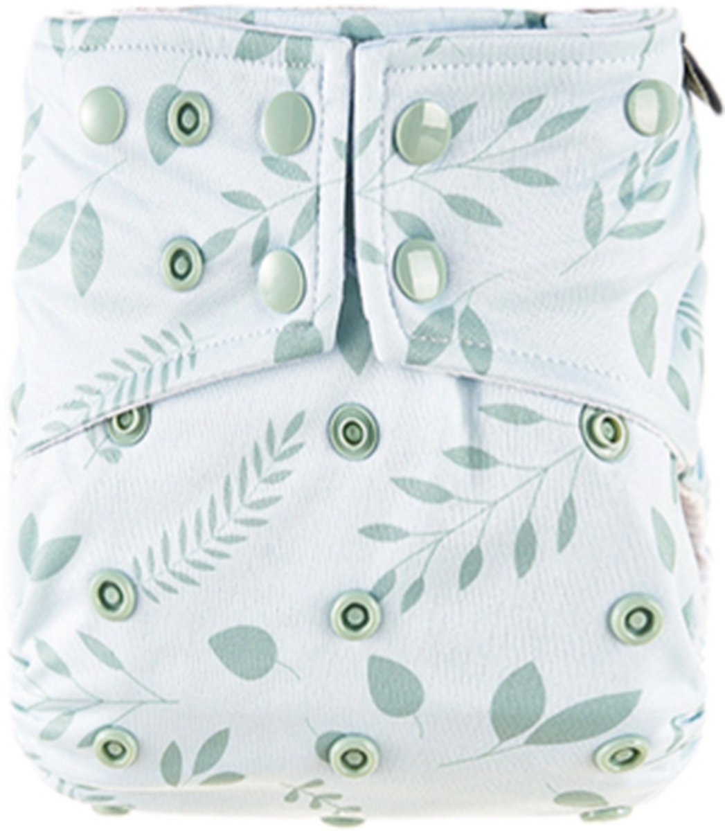 68dc0212710d8046f3e4bacf693b9617b287edf40ebffe41ff486.jpg HappyBear | Pocketluier - Botanical | Wasbare luier | Onesize - 5kg t/m 17kg | Dubbele lekgoten - minder kans op doorlekken | Dubbele pocketopening | Inclusief bamboe booster & microvezel booster - Afbeelding 1