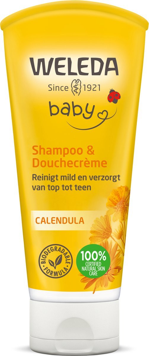 68e2dd672b4f7484affa807f8e38c522d7faa4302f1f1c2fd9609.jpg Weleda Babyshampoo & Douchecrème - Calendula - Mild Reinigen & Uitdroging Voorkomen - 100% Natuurlijke Ingrediënten - 200ml - Afbeelding 1